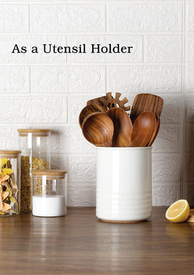 ABRUTY counter décor: modern ceramic holder complements farmhouse kitchens.