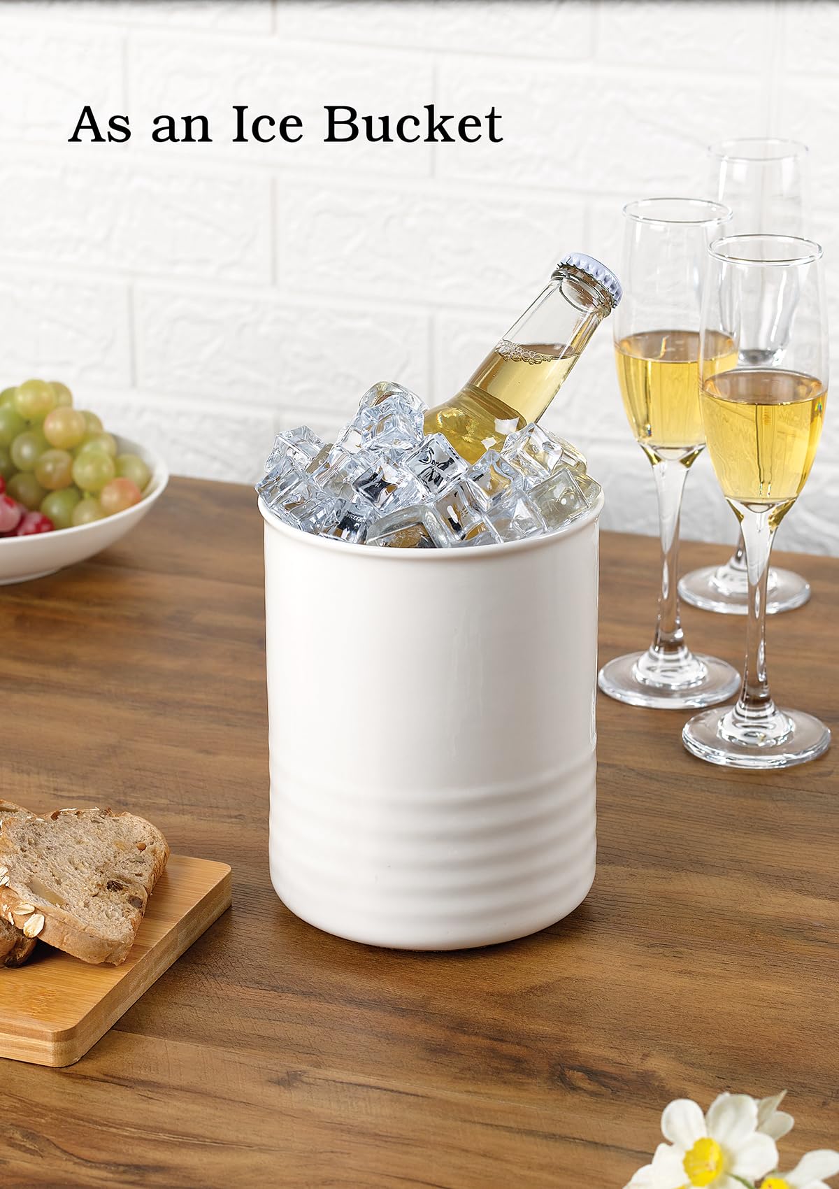 ABRUTY large-capacity crock stores 10–15 pieces for quick access.