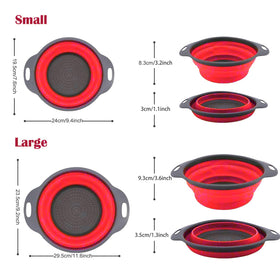 ABSOK small red collapsible colander ideal for washing berries and greens