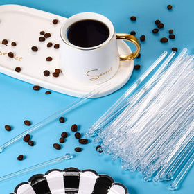 ABSOK disposable crystal stirrers, 18 cm, convenient for daily use and events.