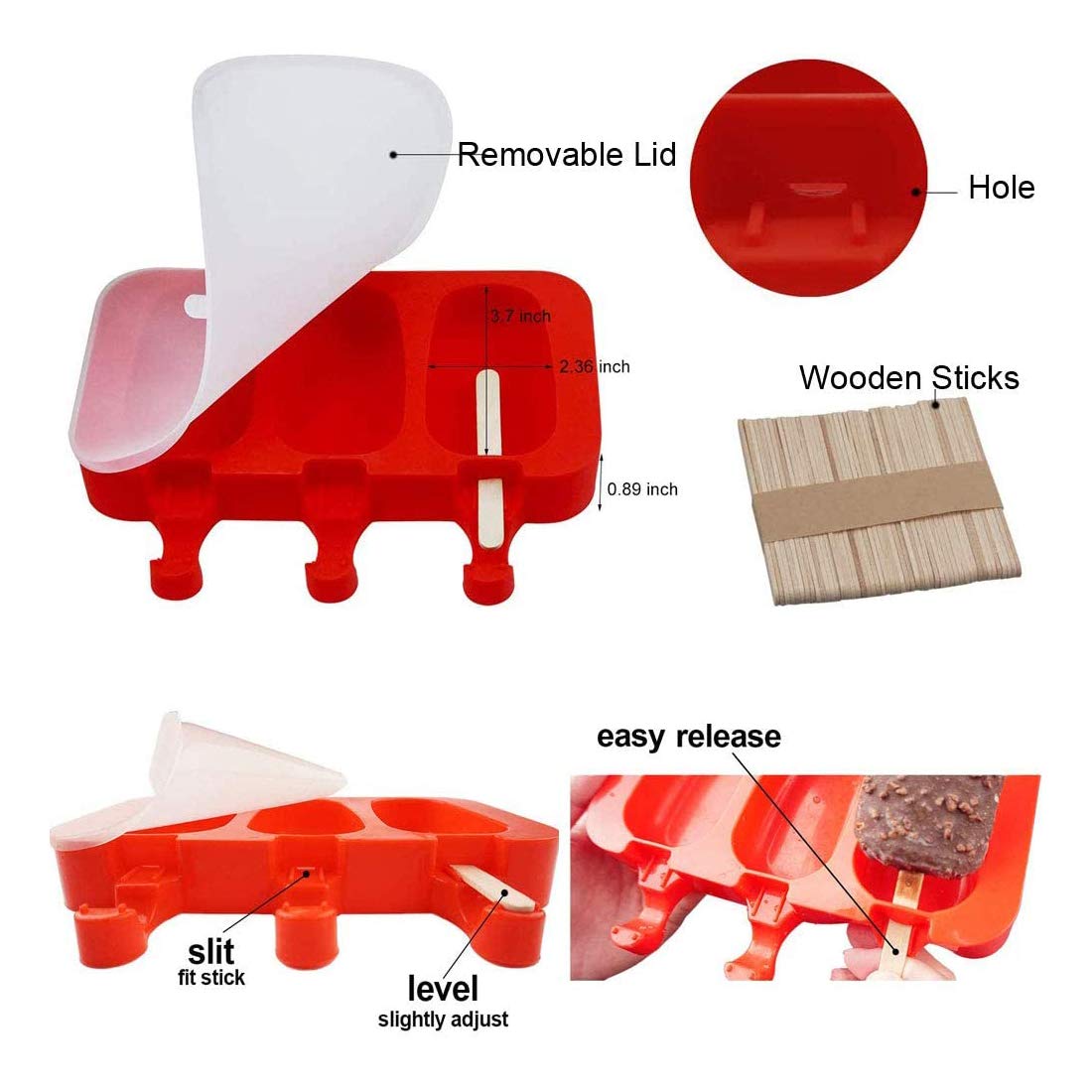 ABSOK BPA-free popsicle molds with lid ensure safe frozen treats.