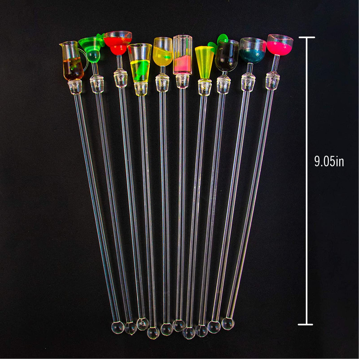 ABSOK swizzle sticks showcase miniature color bars for playful drinks.
