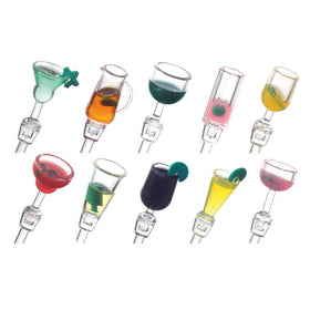 Colorful accessories brighten cocktails, juices, and mocktails across settings.