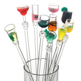 ABSOK swizzle sticks in colorful clear acrylic for vibrant cocktails at home and in venues.