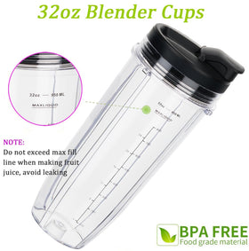 ABTER 32 oz cup compatible with Ninja blender models, dishwasher safe.