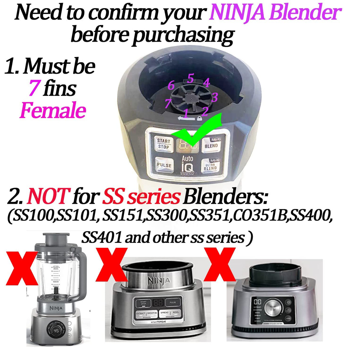 ABTER 7-fin blade compatible with Ninja Auto iQ for reliable blending.