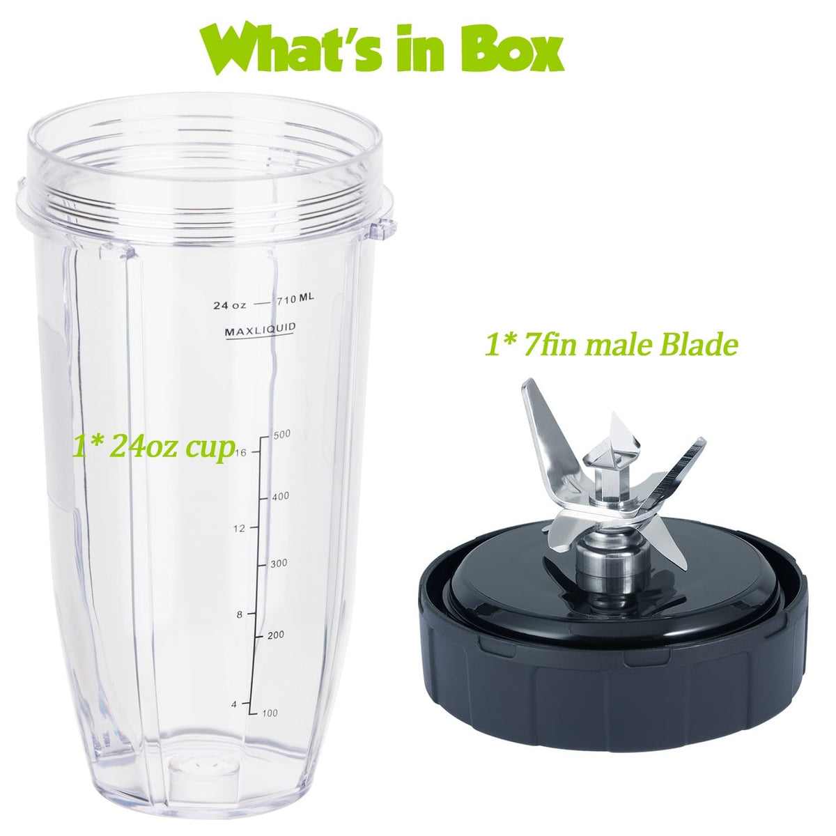 ABTER 24oz cup accessory for Nutri Ninja expands blending capacity