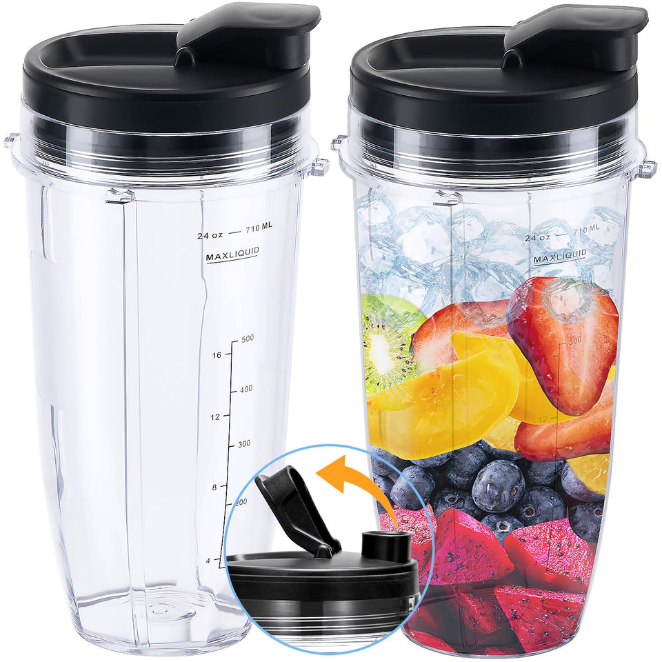 ABTER replacement 24oz blender cup with Sip and Seal lid for Ninja, leak-free on the go.