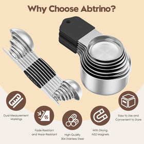 Abtrino magnetic nesting design keeps measuring tools organized and accessible.