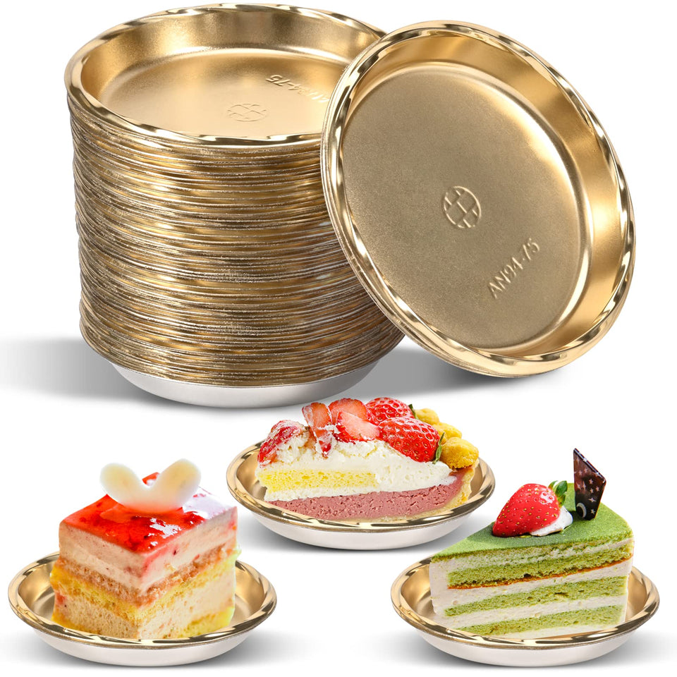 Abuhem 3-inch gold mini cake board for elegant dessert display