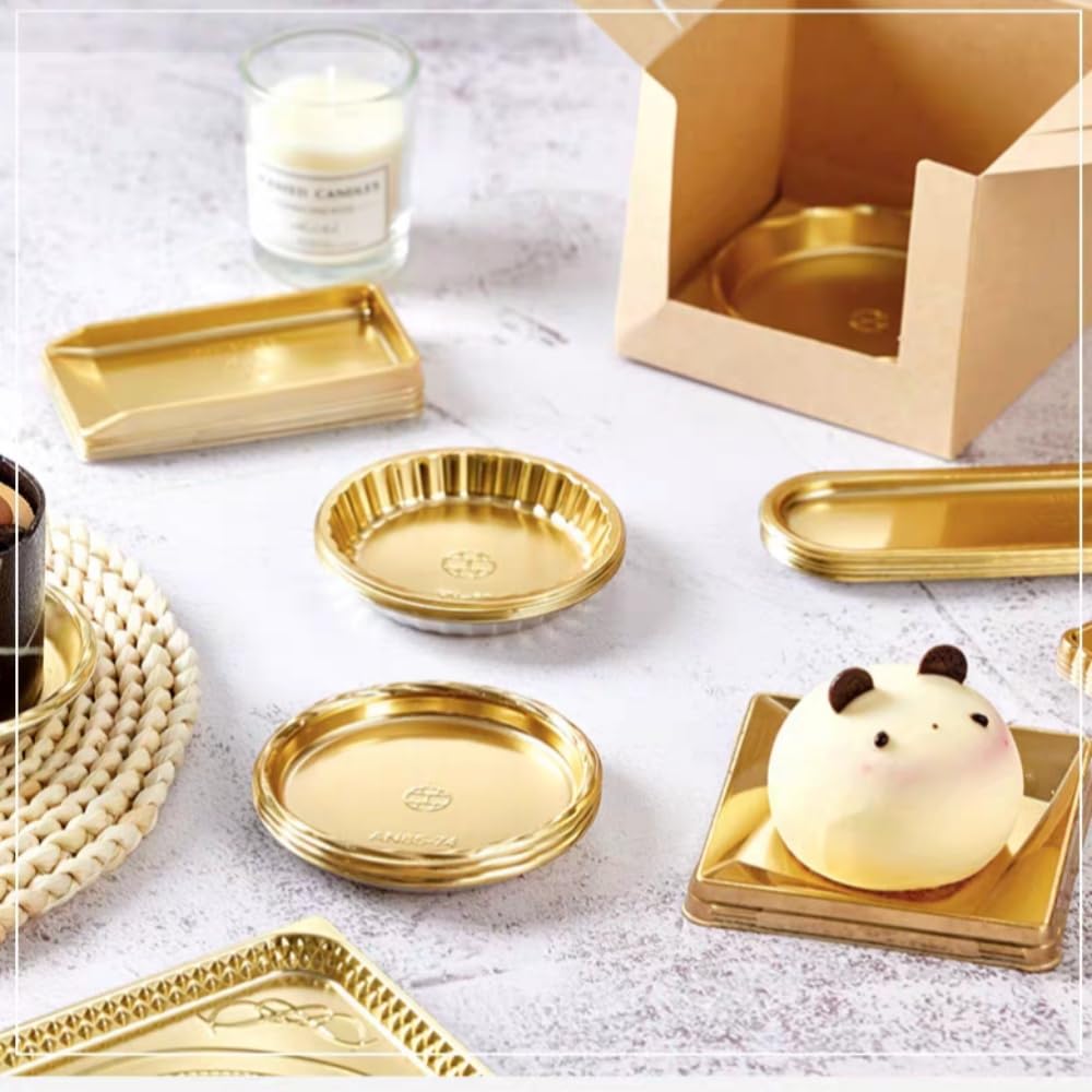 Abuhem elegant gold finish enhances wedding or party dessert displays