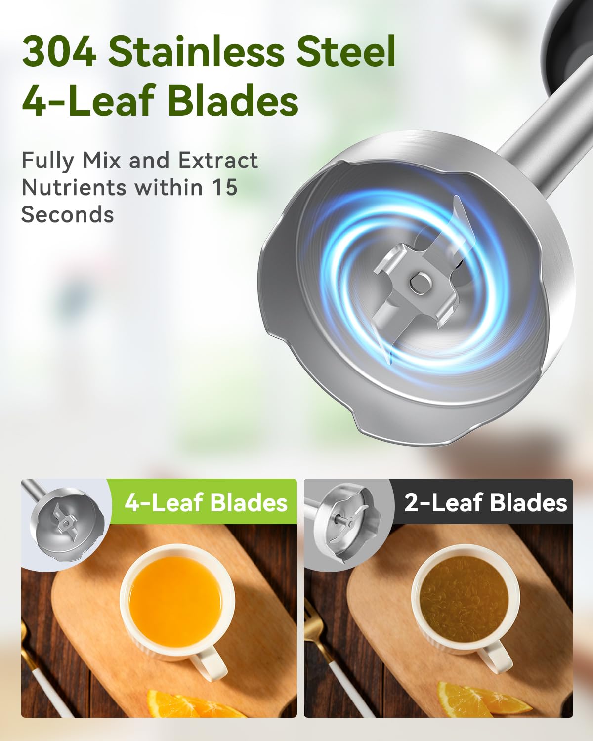 Abuler 5 in 1 stick blender with versatile attachments for blending and chopping
