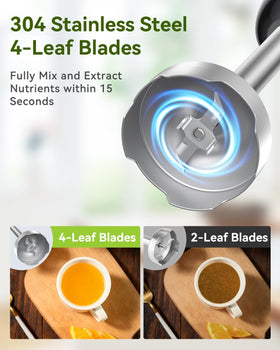 Abuler 5 in 1 stick blender with versatile attachments for blending and chopping