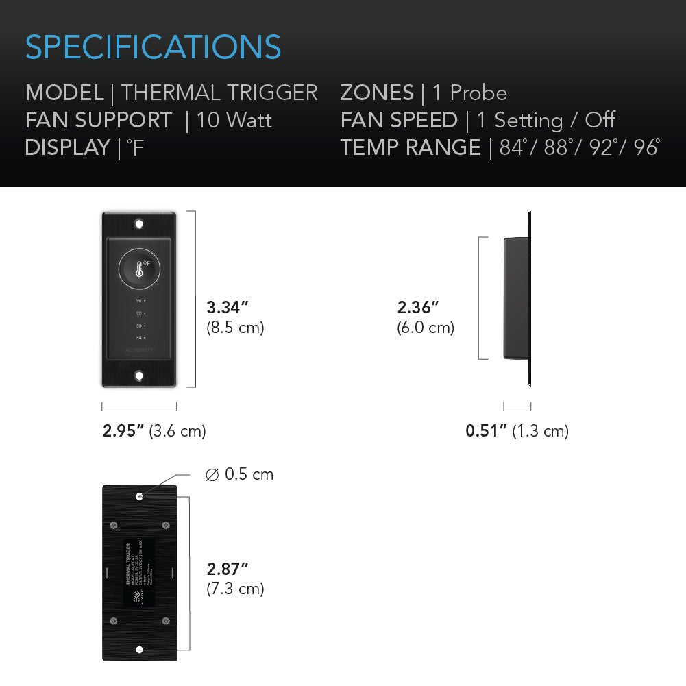 AC Infinity Controller 1 power options image showcasing USB and outlet compatibility.