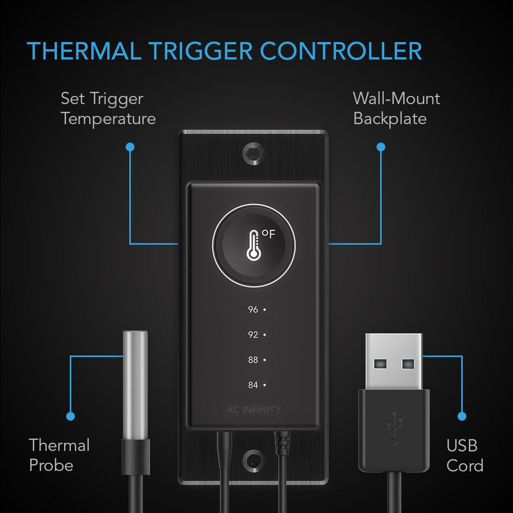 AC Infinity Controller 1 USB fan control setup for quiet, reliable device cooling.