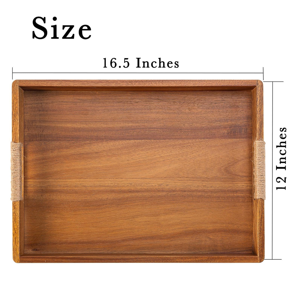 ACBORN Acacia wood tray with rounded corners for smooth serving.