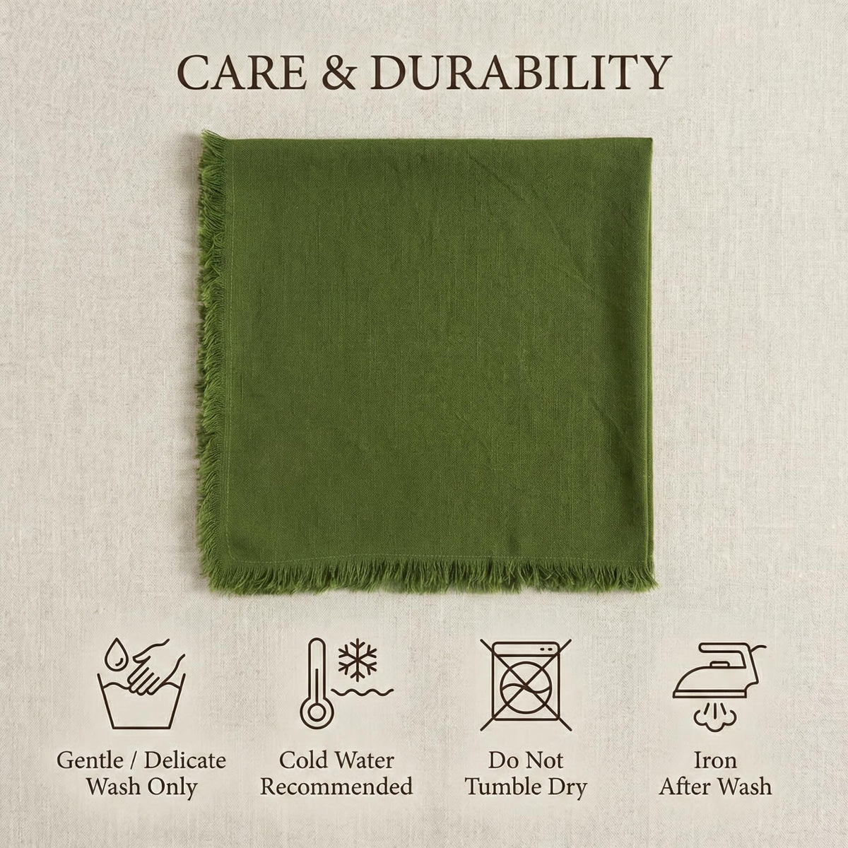 AccentHome gentle-cycle care label close-up indicates cold-wash maintenance.