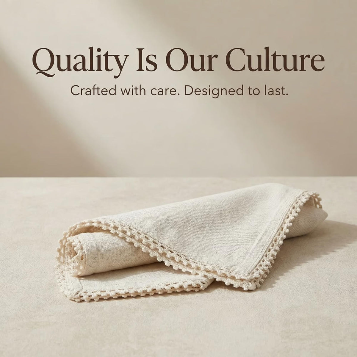 Hotel-quality dining napkins from ACCENTHOME for weddings and fine events.