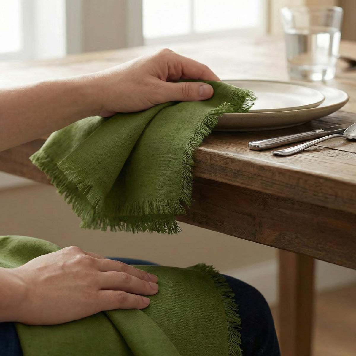 AccentHome mitred-hem detail demonstrates durable edges for repeated use.