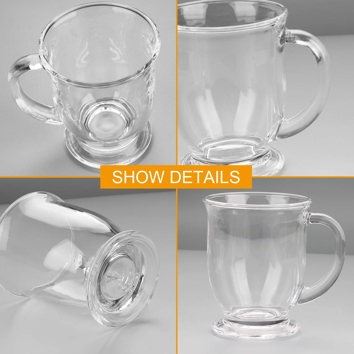Accguan mug microwave-safe borosilicate glass resists temperature changes.