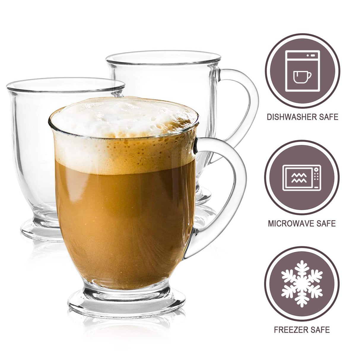 Accguan mug stackable design for neat storage and easy serving.