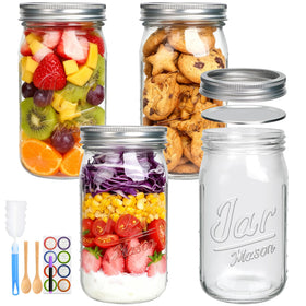 Accguan 32oz wide-mouth jar with lids and bands for efficient canning.