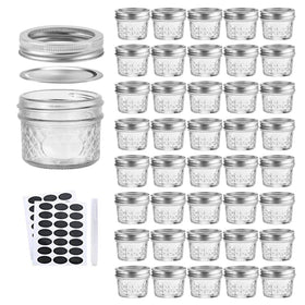 Accguan 4oz mason jar set with silver lids for storage and gifting.
