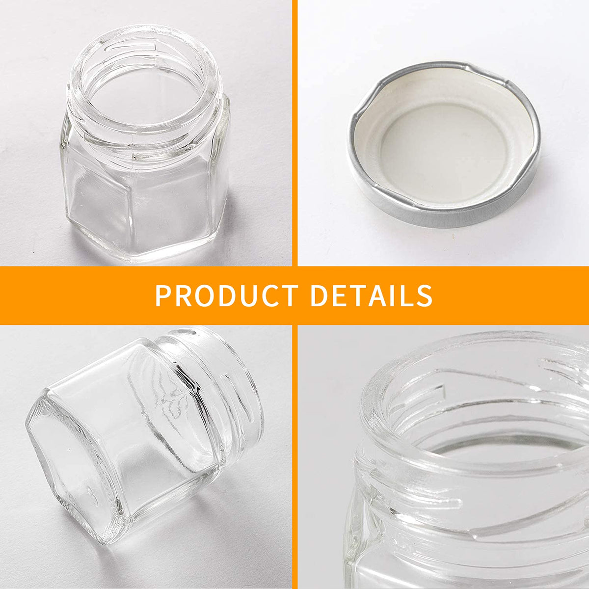 Accguan bath salts jar in hexagon shape ready for labeling