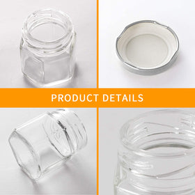 Accguan bath salts jar in hexagon shape ready for labeling