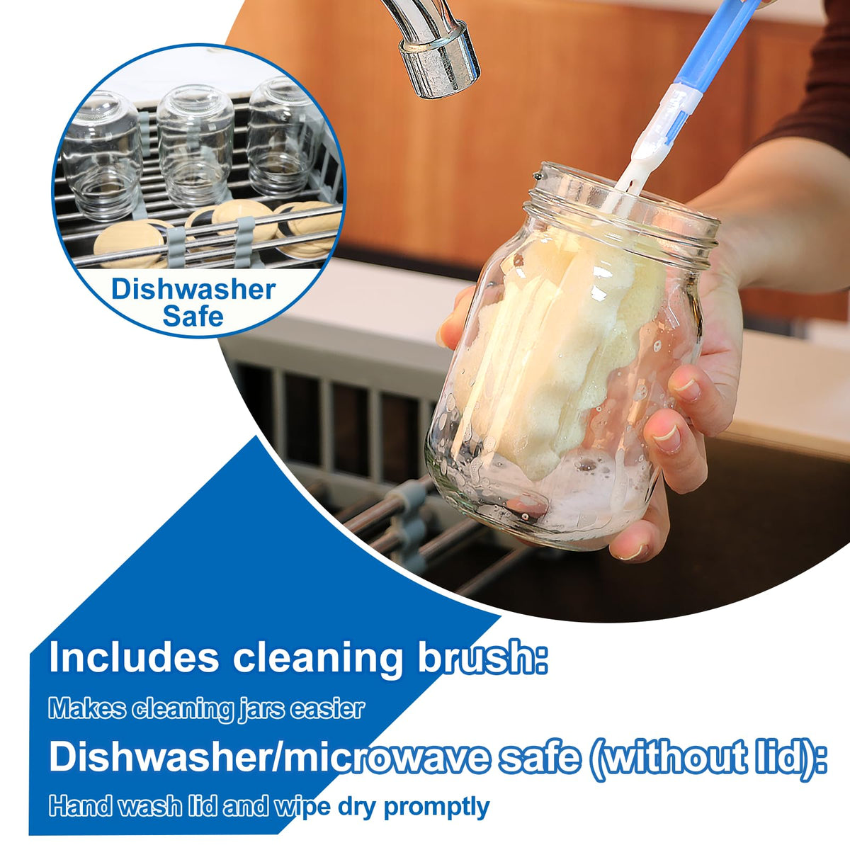 Accguan dishwasher-safe mason jar suitable for meal prep and snacks