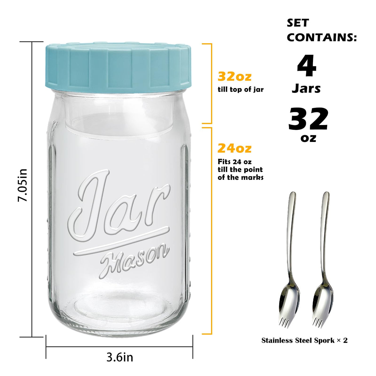 Accguan dressing cup inside jar keeps dressings separate until mealtime