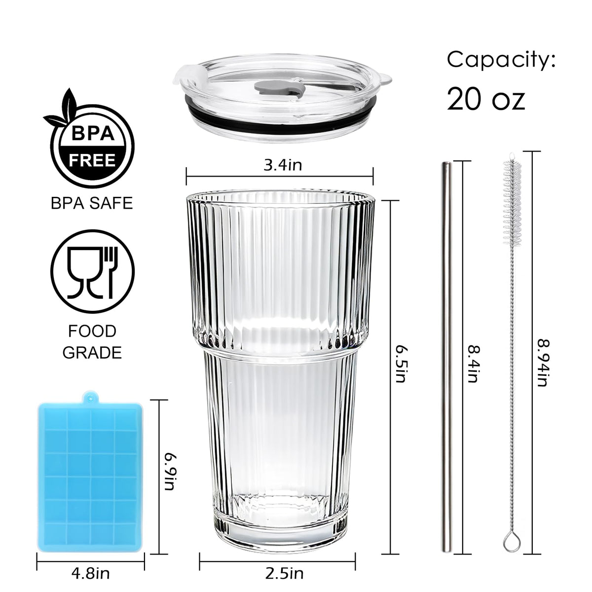 Closeup of the Accguan glass tumbler handle showing a comfortable grip