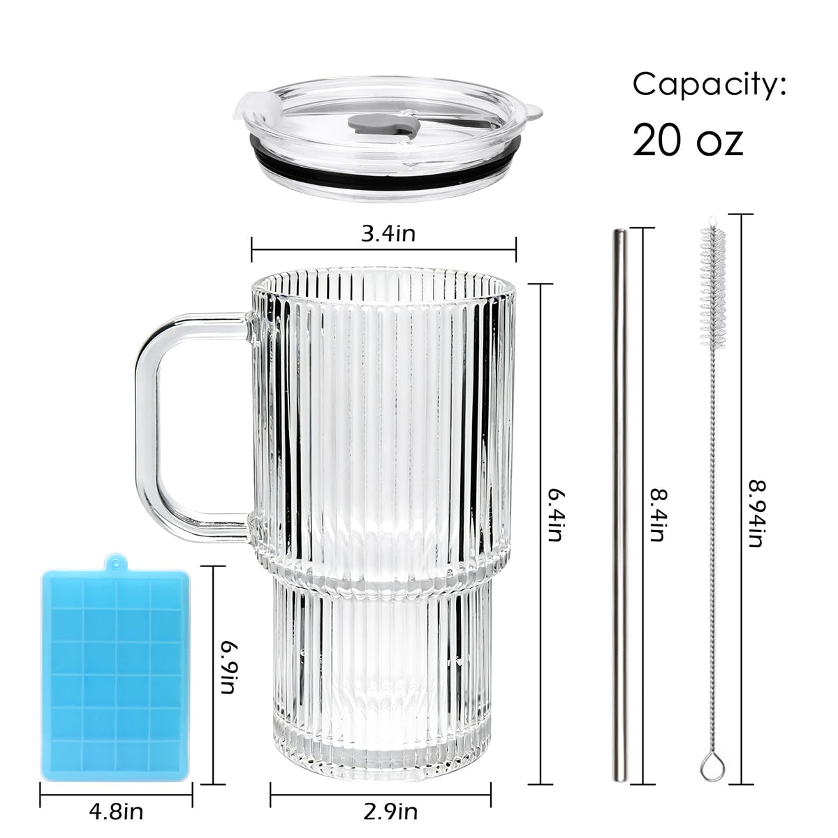 Accguan glass tumbler with handle offers a comfortable grip