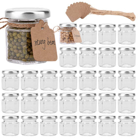 Accguan hexagon glass jar with silver lid for gift-ready storage and display