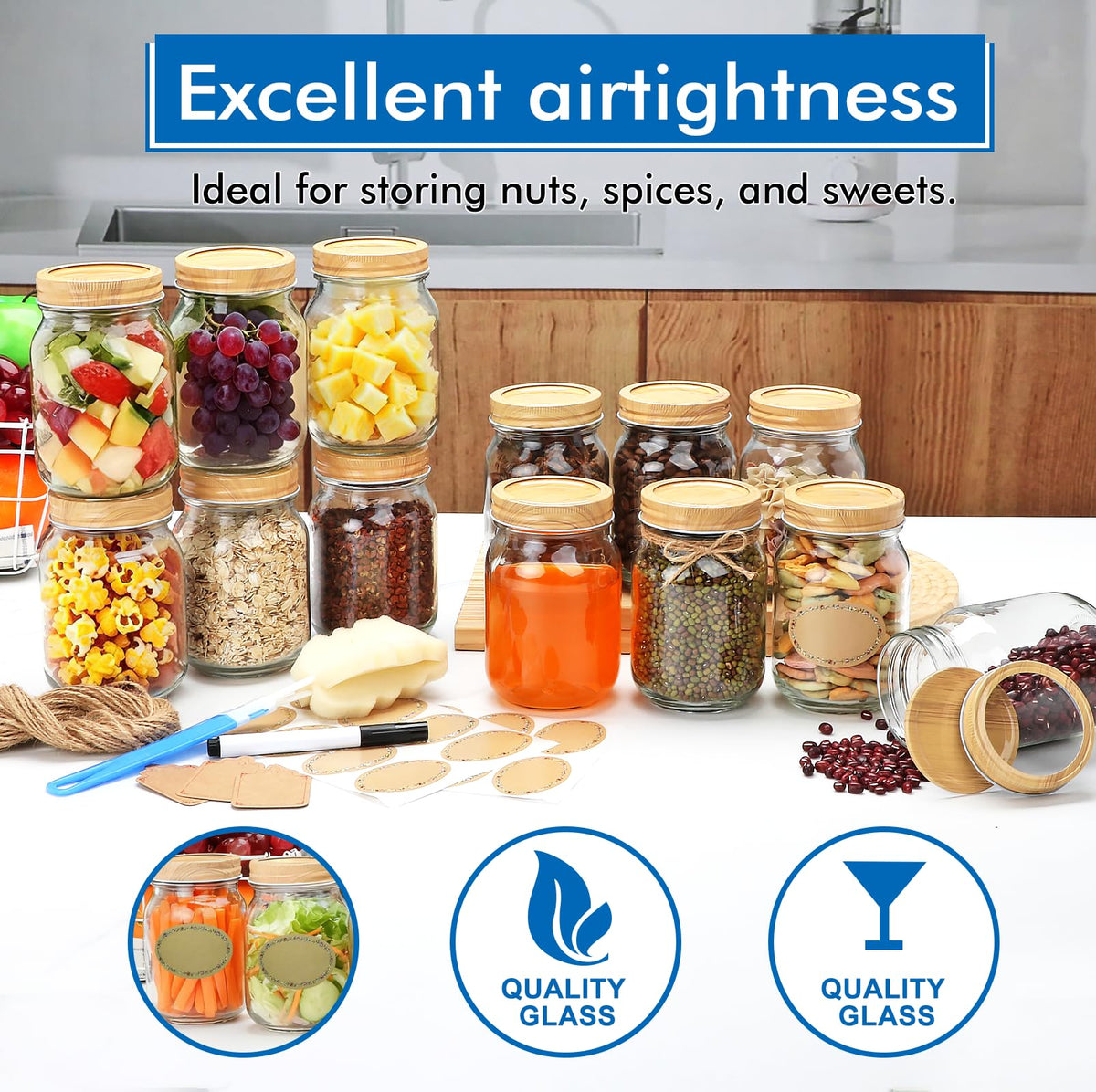 Accguan jar for fridge storage keeps sauces, oats, and dry goods neatly stored