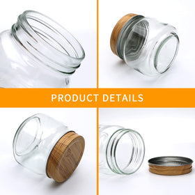 Accguan mason jar 8oz, clear glass body, easy freshness check for sauces