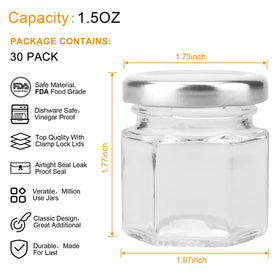 Accguan mini mason jar suitable for gifts and crafts in 1.5 oz