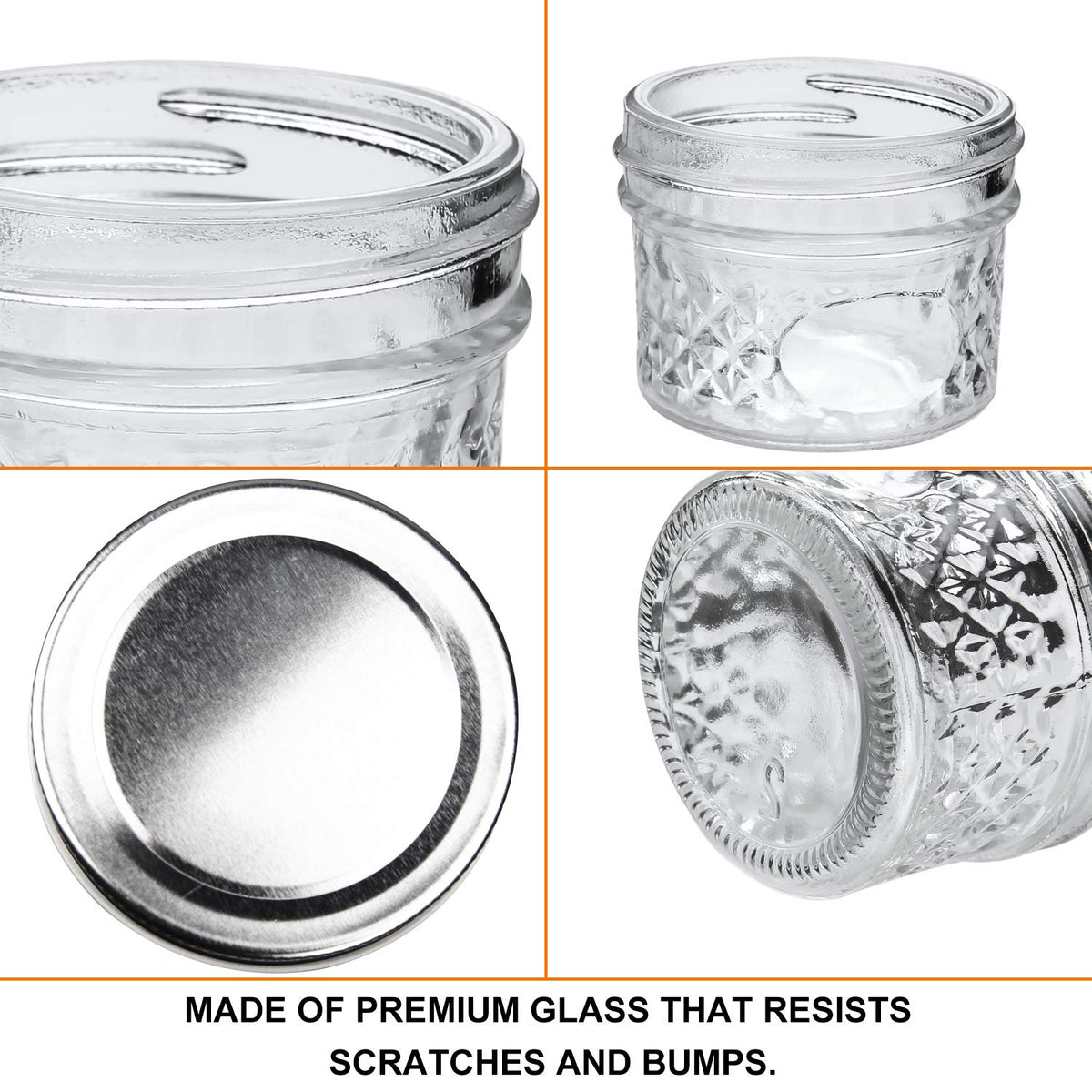 Accguan silver-lid jars 4oz ideal for spices and organized kitchen shelves