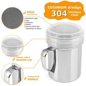 Accmor fine mesh stainless steel dredge evenly sifts flour and cocoa