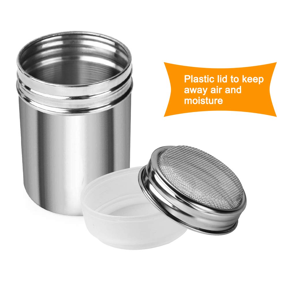 Accmor stainless steel design powder shaker for even powder distribution.