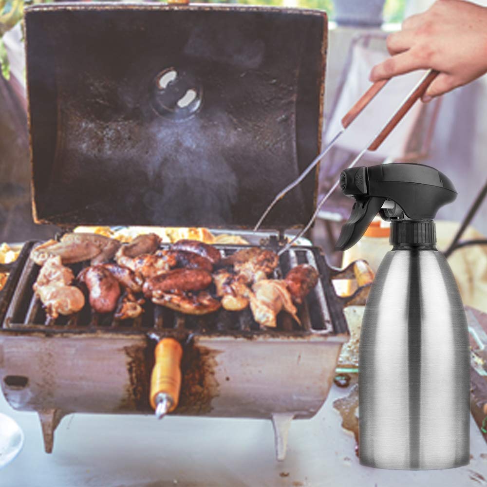 Accmor stainless steel oil sprayer designed to avoid drips and spills