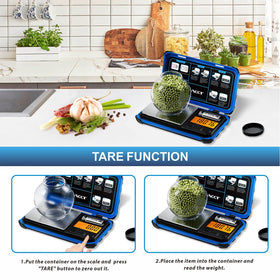 ACCT pocket scale stainless steel platform enables easy loading and simple cleanup.