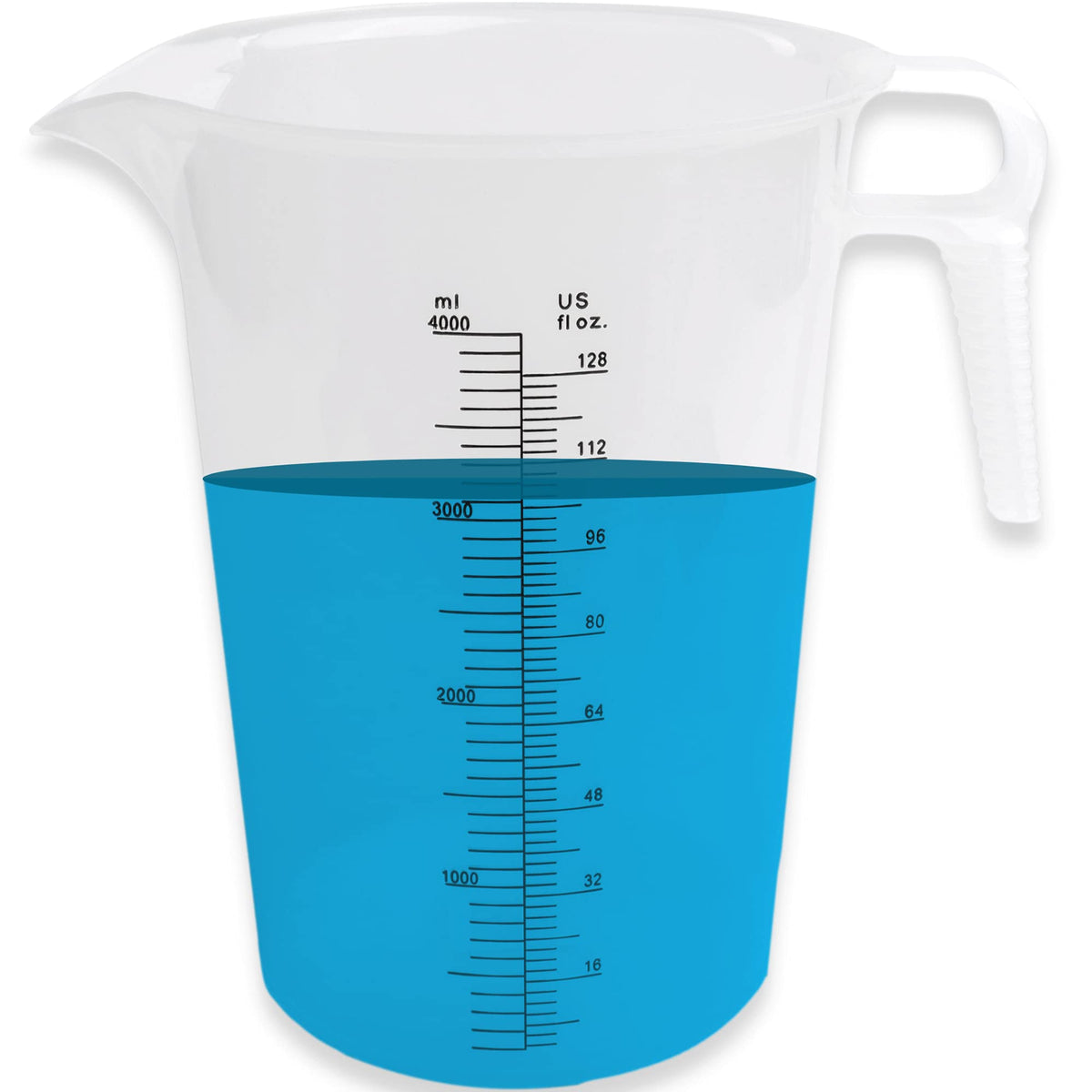 ACCUPOUR 128oz pitcher in full view for precise measurements and easy pours.