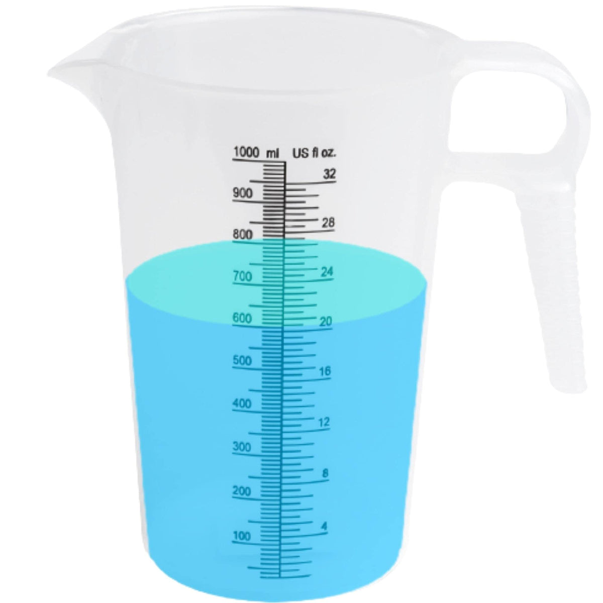 ACCUPOUR 32oz measuring pitcher side view for chemical and oil applications.