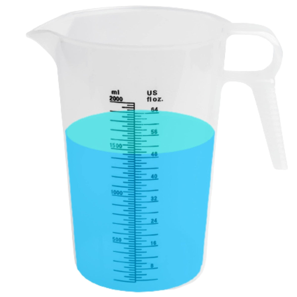 ACCUPOUR 64oz measuring pitcher for versatile oil and chemical measurement.
