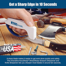 ACCUSHARP diamond-honed carbide blades designed for long-lasting sharpness.