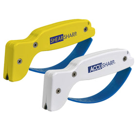 ACCUSHARP hand-held sharpener in use for quick edge restoration on kitchen knives.
