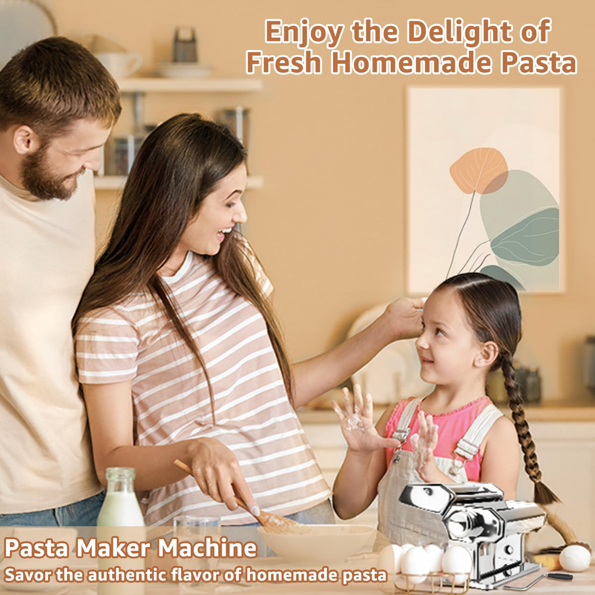 AceChef pasta maker 7-thickness dial demonstrates adjustable settings for precise texture