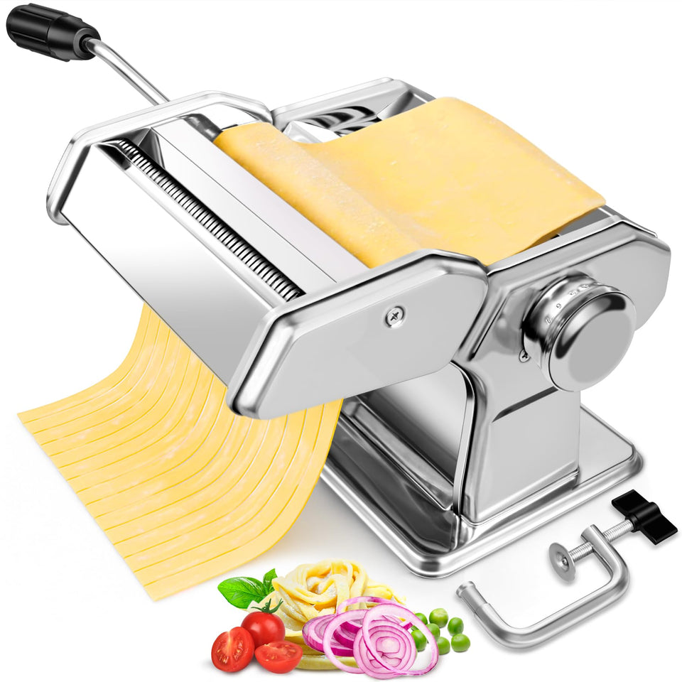 AceChef pasta maker exterior showing durable stainless steel body for long-lasting use