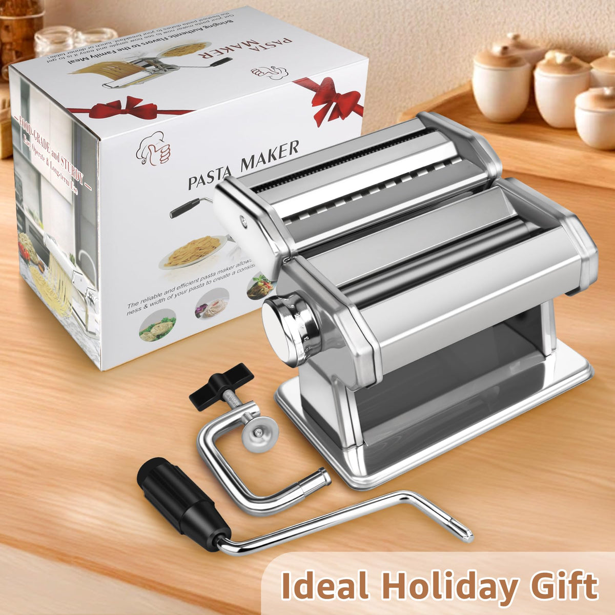 AceChef hand crank operation offers control and engaging pasta making